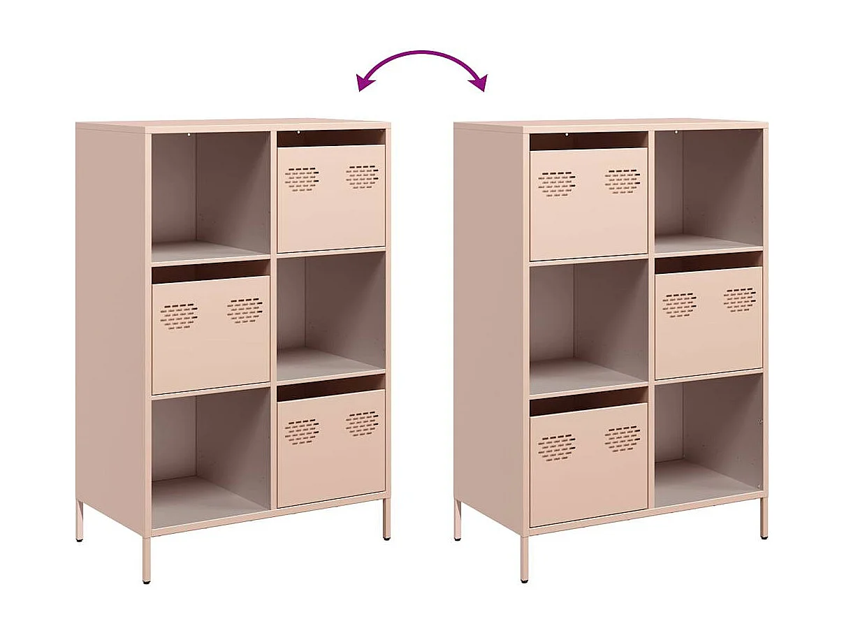 Buffet haut rose 68x39x103,5 cm acier
