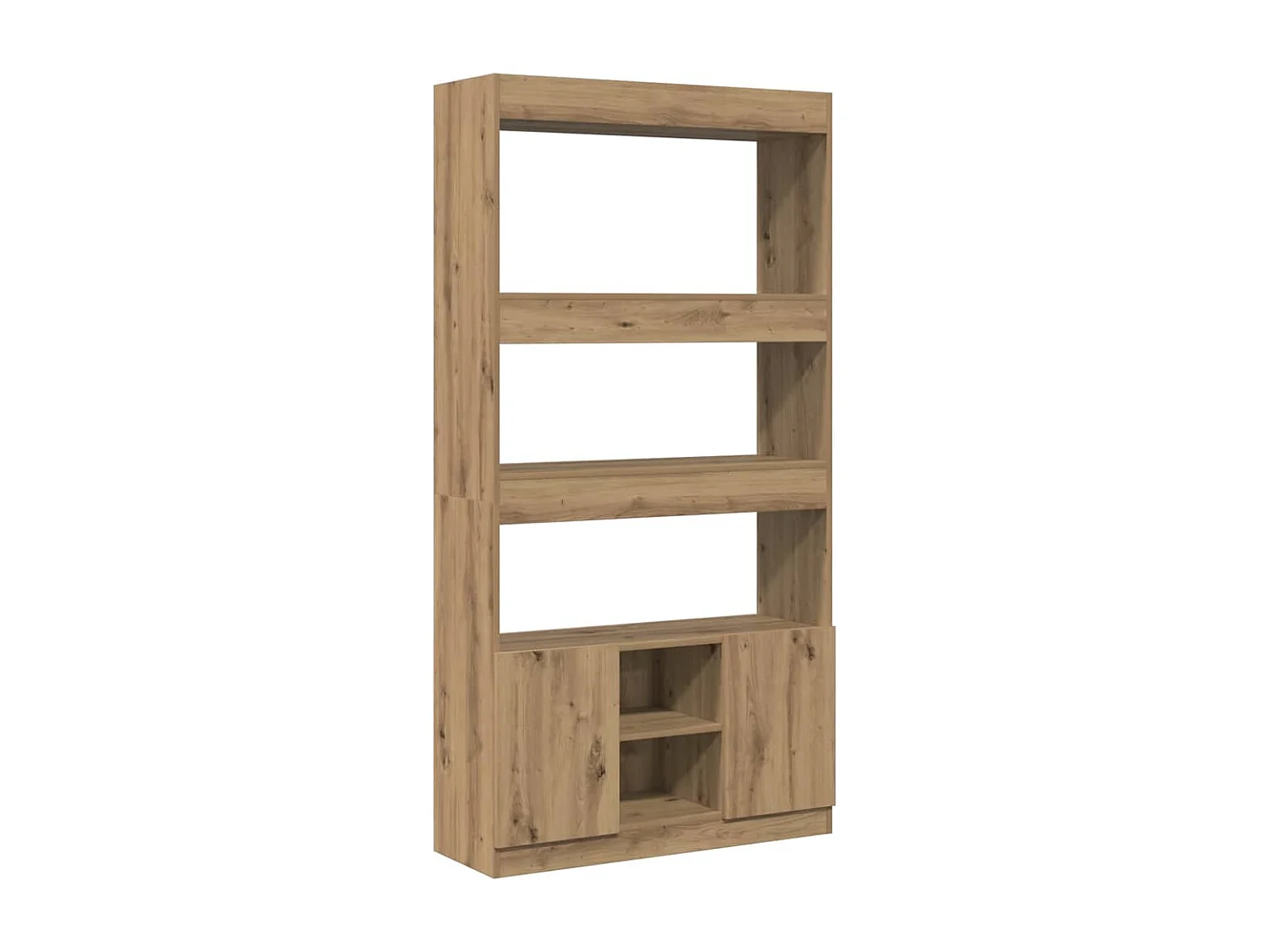 Hoge kast 92x33x180 cm bewerkt hout artisanaal eikenkleurig