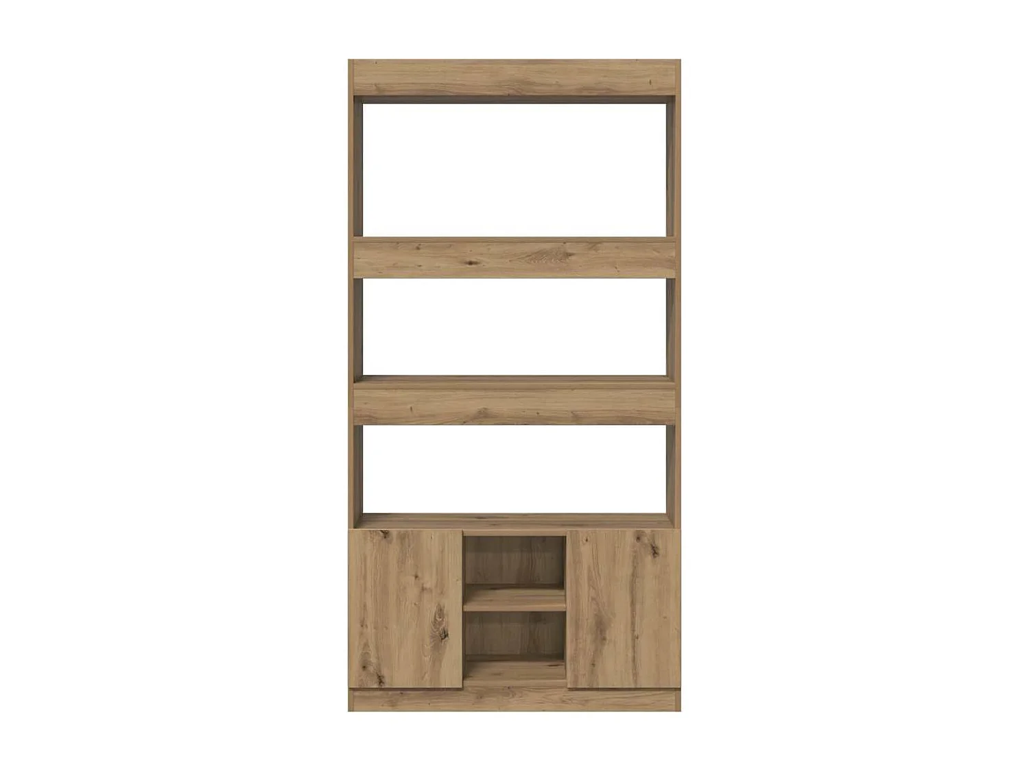 Hoge kast 92x33x180 cm bewerkt hout artisanaal eikenkleurig