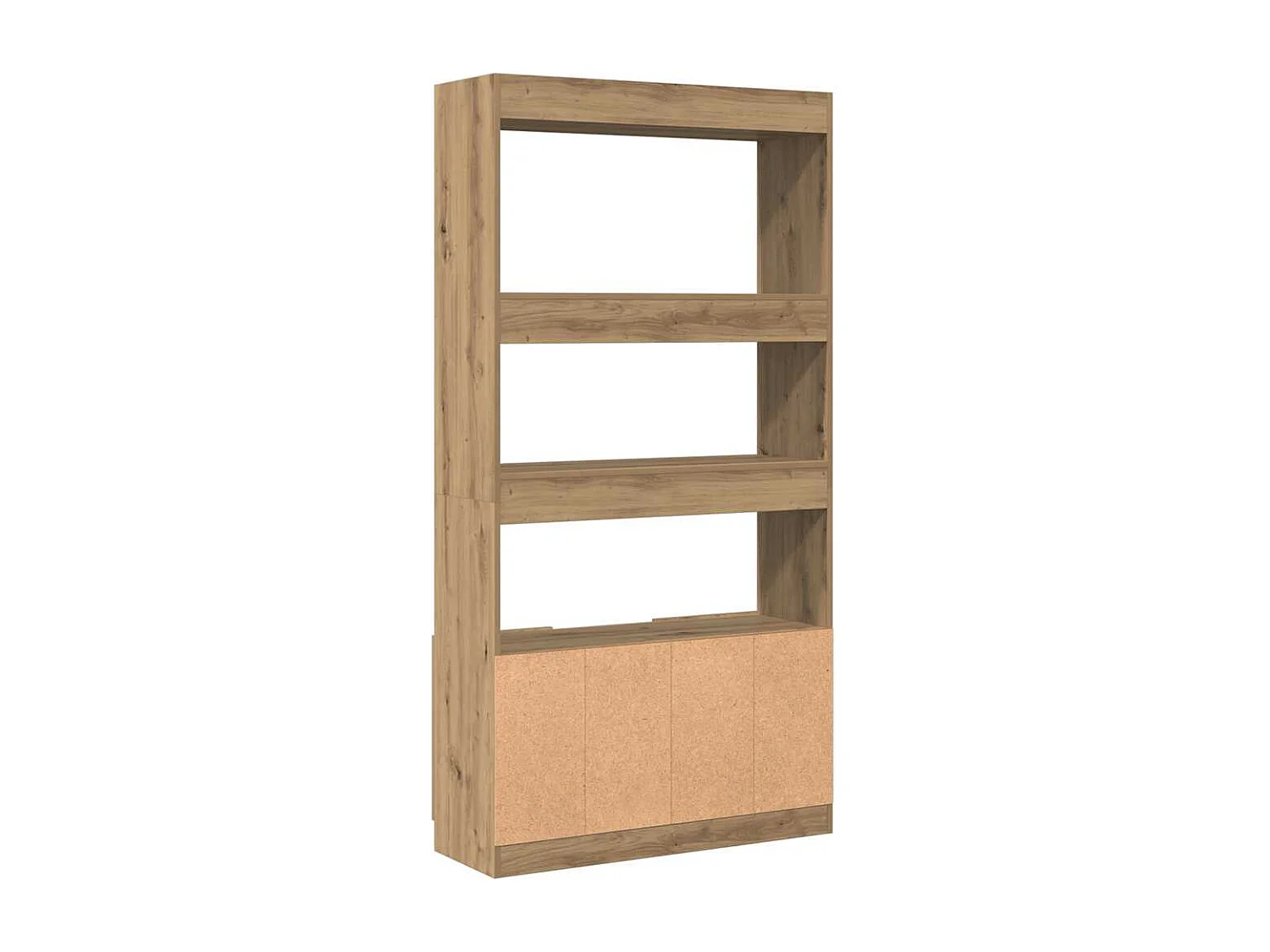 Hoge kast 92x33x180 cm bewerkt hout artisanaal eikenkleurig