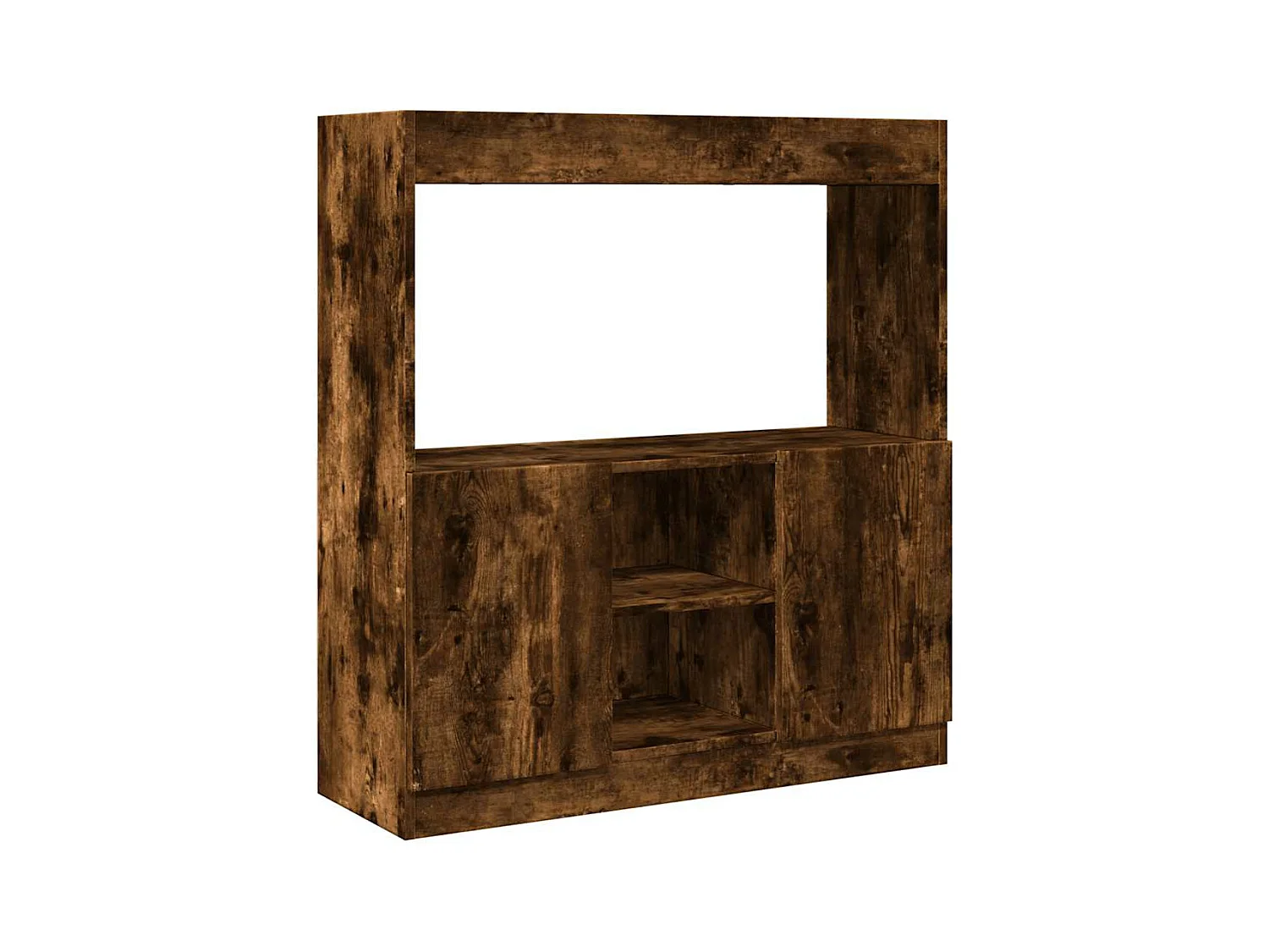 Buffet haut chêne fumé 92x33x100 cm bois d'ingénierie