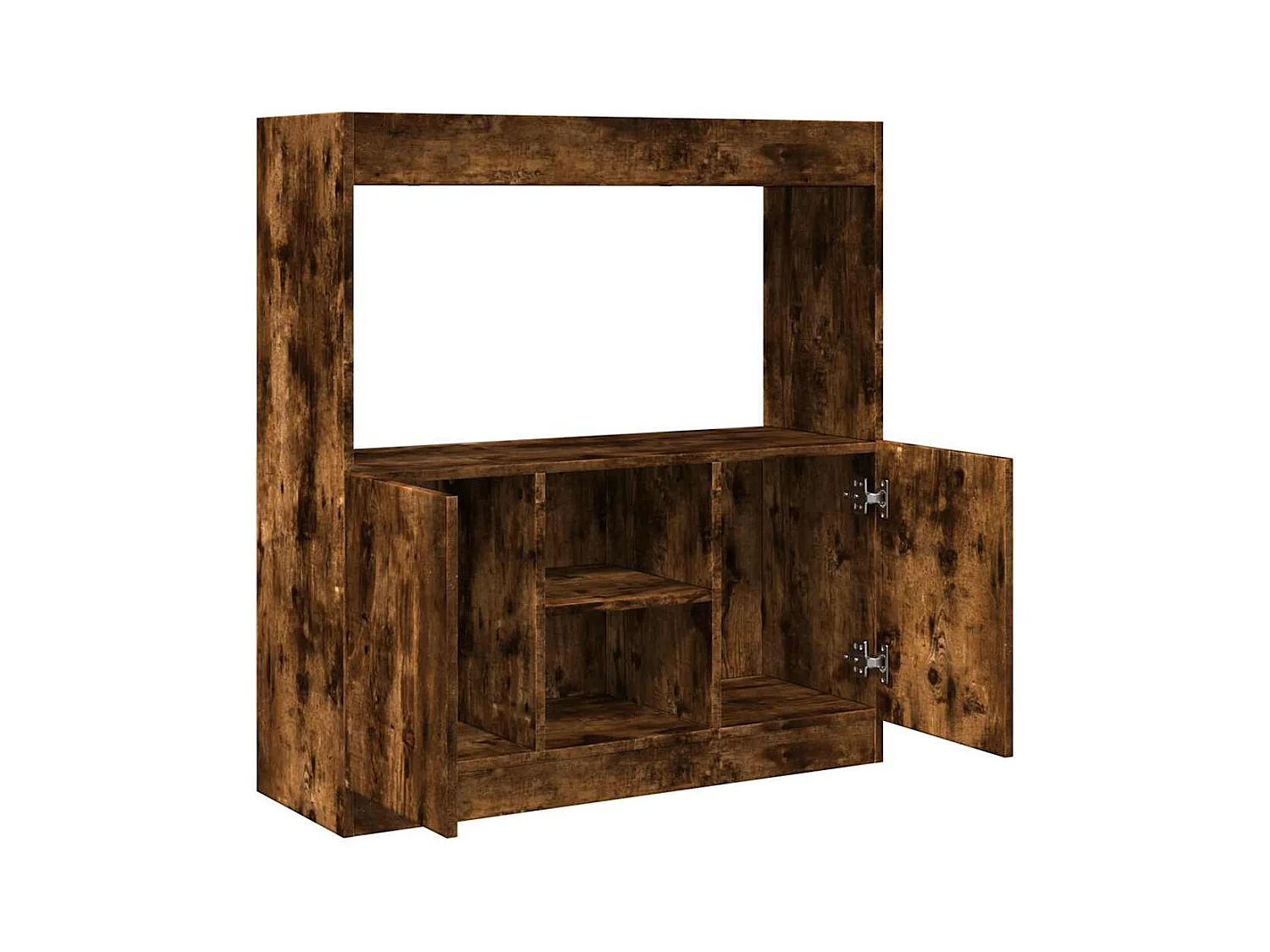 Buffet haut chêne fumé 92x33x100 cm bois d'ingénierie