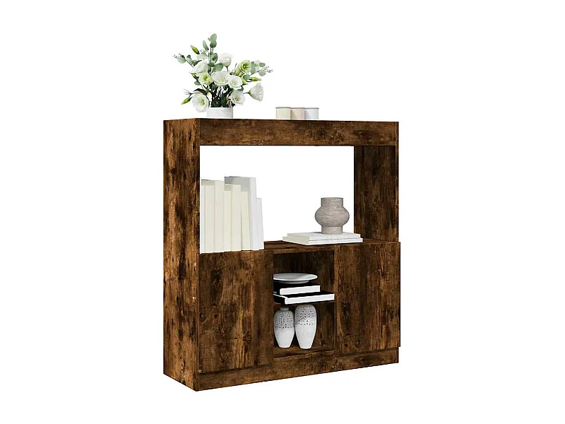 Hoge kast 92x33x100 cm bewerkt hout gerookt eikenkleurig