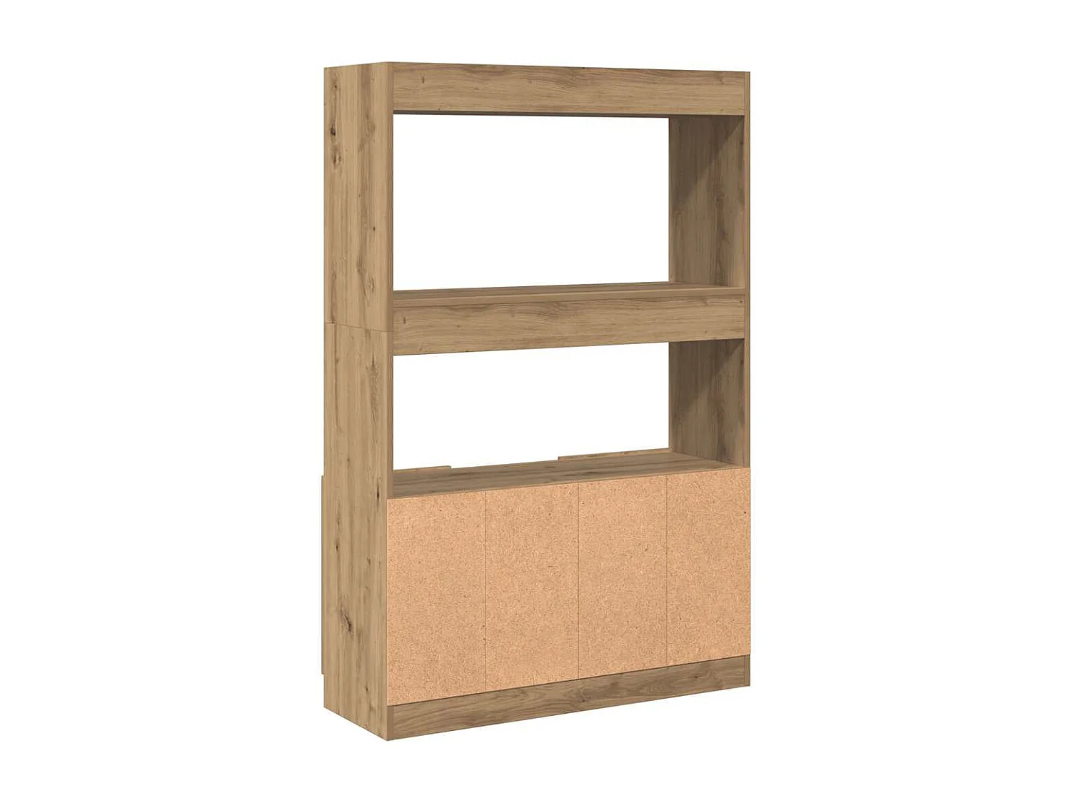 Buffet haut chêne artisanal 92x33x140 cm bois d'ingénierie