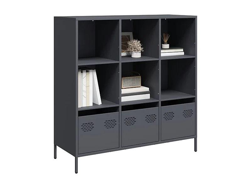 Aparador alto 101,5x39x103,5 cm aço antracite