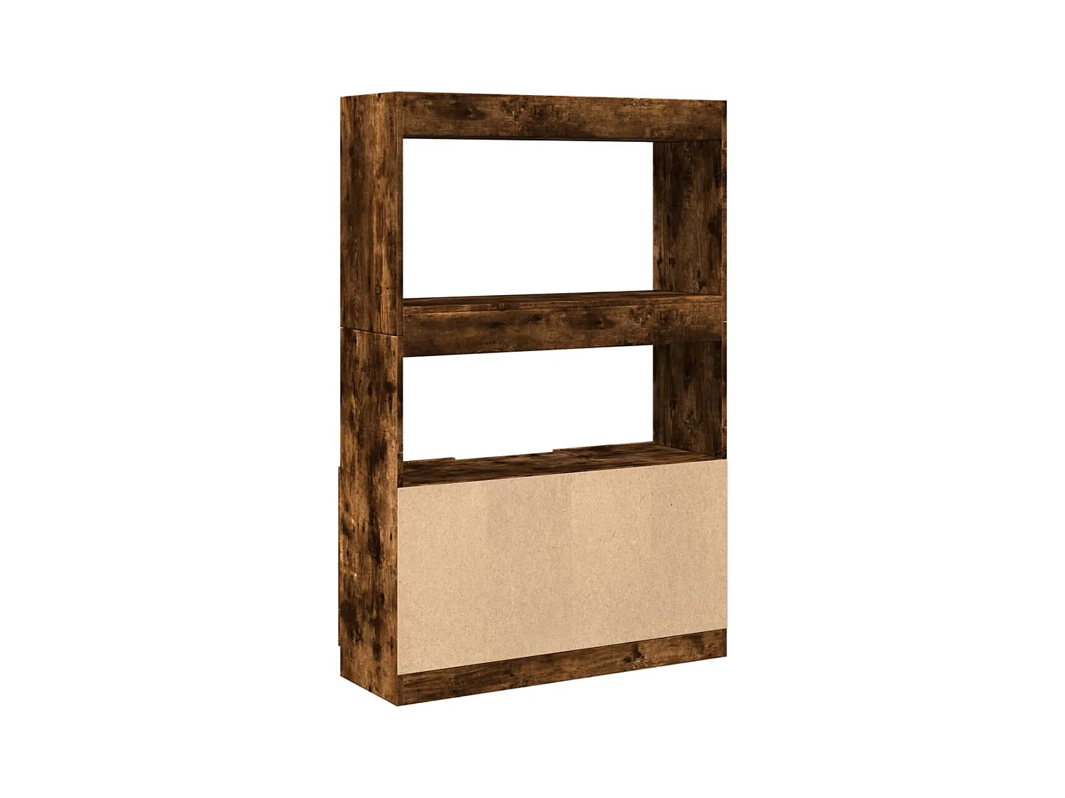 Buffet haut chêne fumé 92x33x140 cm bois d'ingénierie