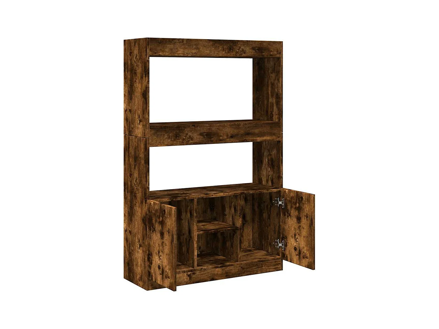 Buffet haut chêne fumé 92x33x140 cm bois d'ingénierie