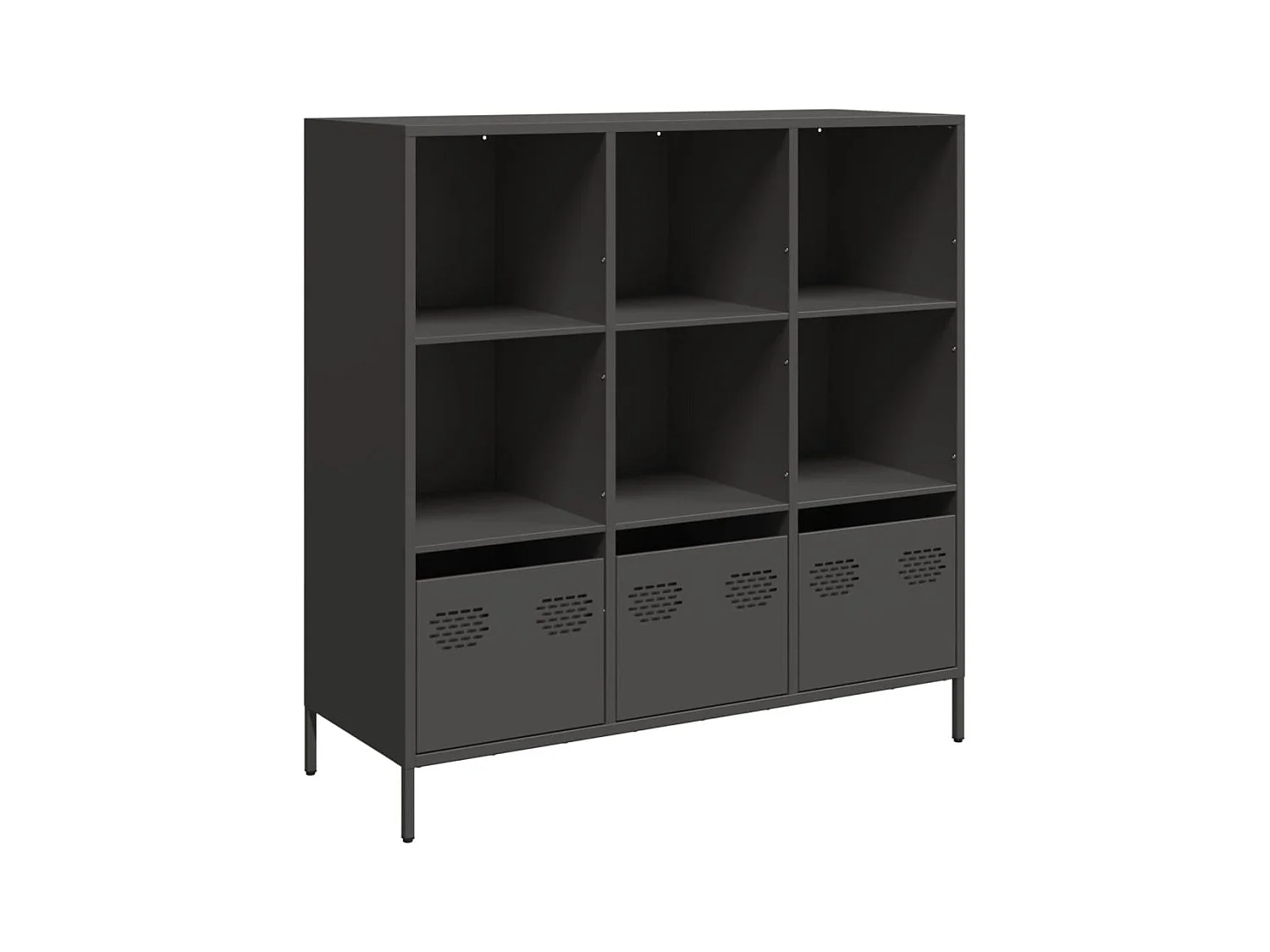 Credenza Nera 101,5x39x103,5 cm in Acciaio