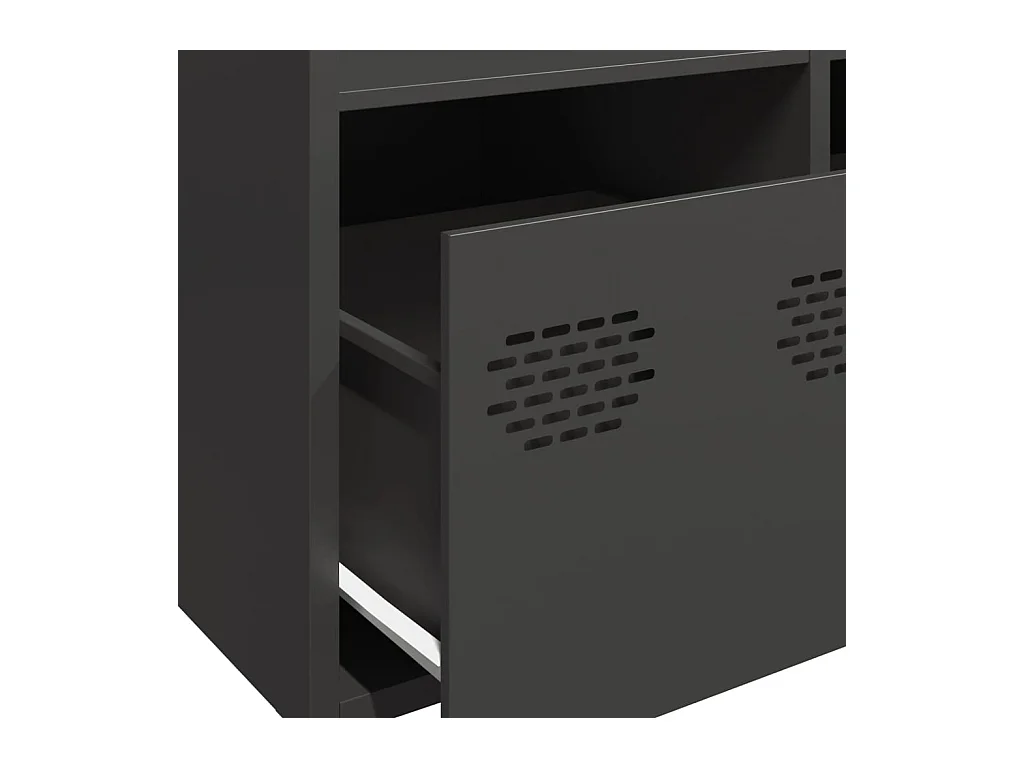 Credenza Nera 101,5x39x103,5 cm in Acciaio