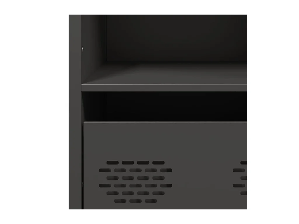 Credenza Nera 101,5x39x103,5 cm in Acciaio