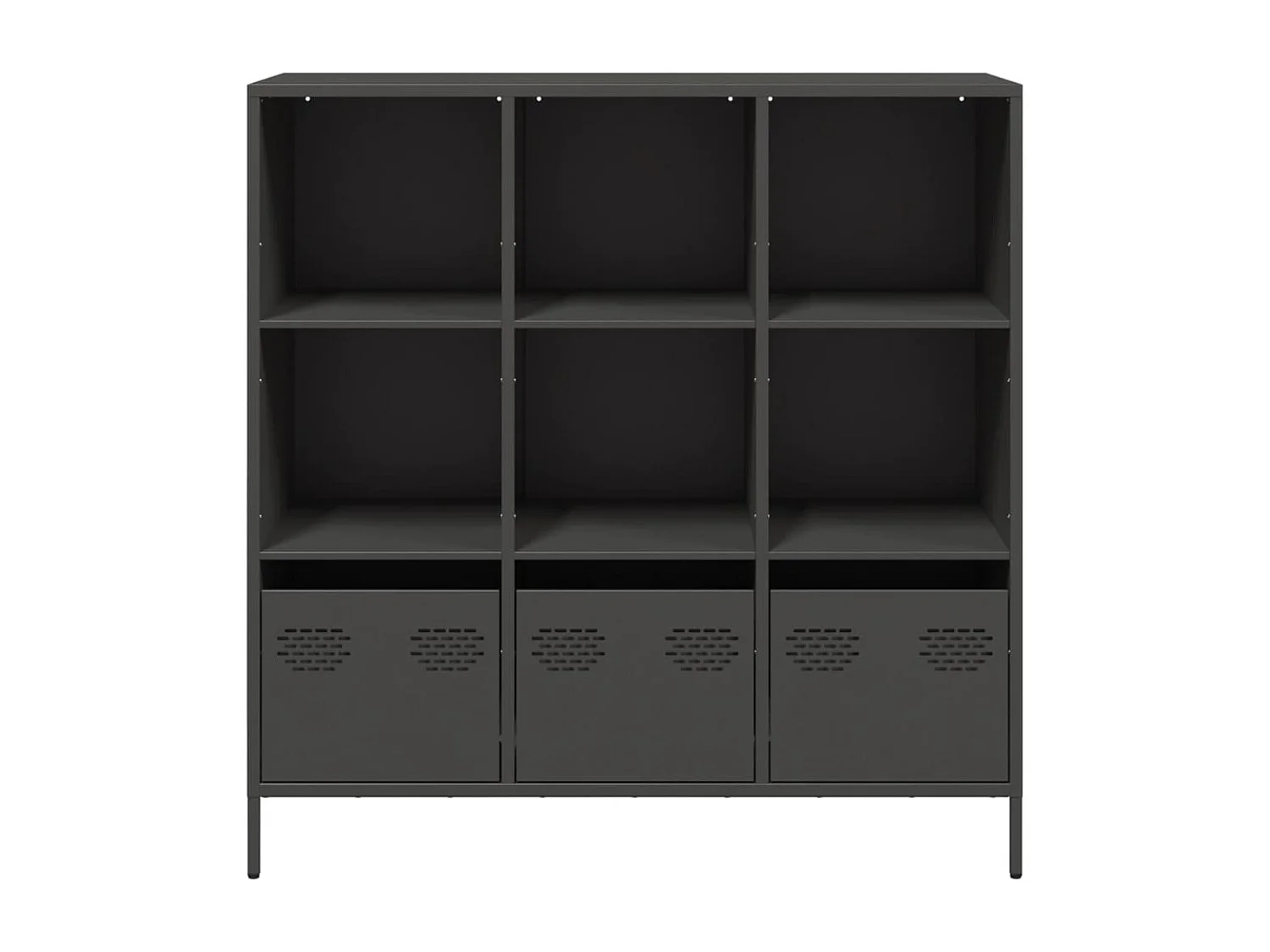 Buffet haut noir 101,5x39x103,5 cm acier