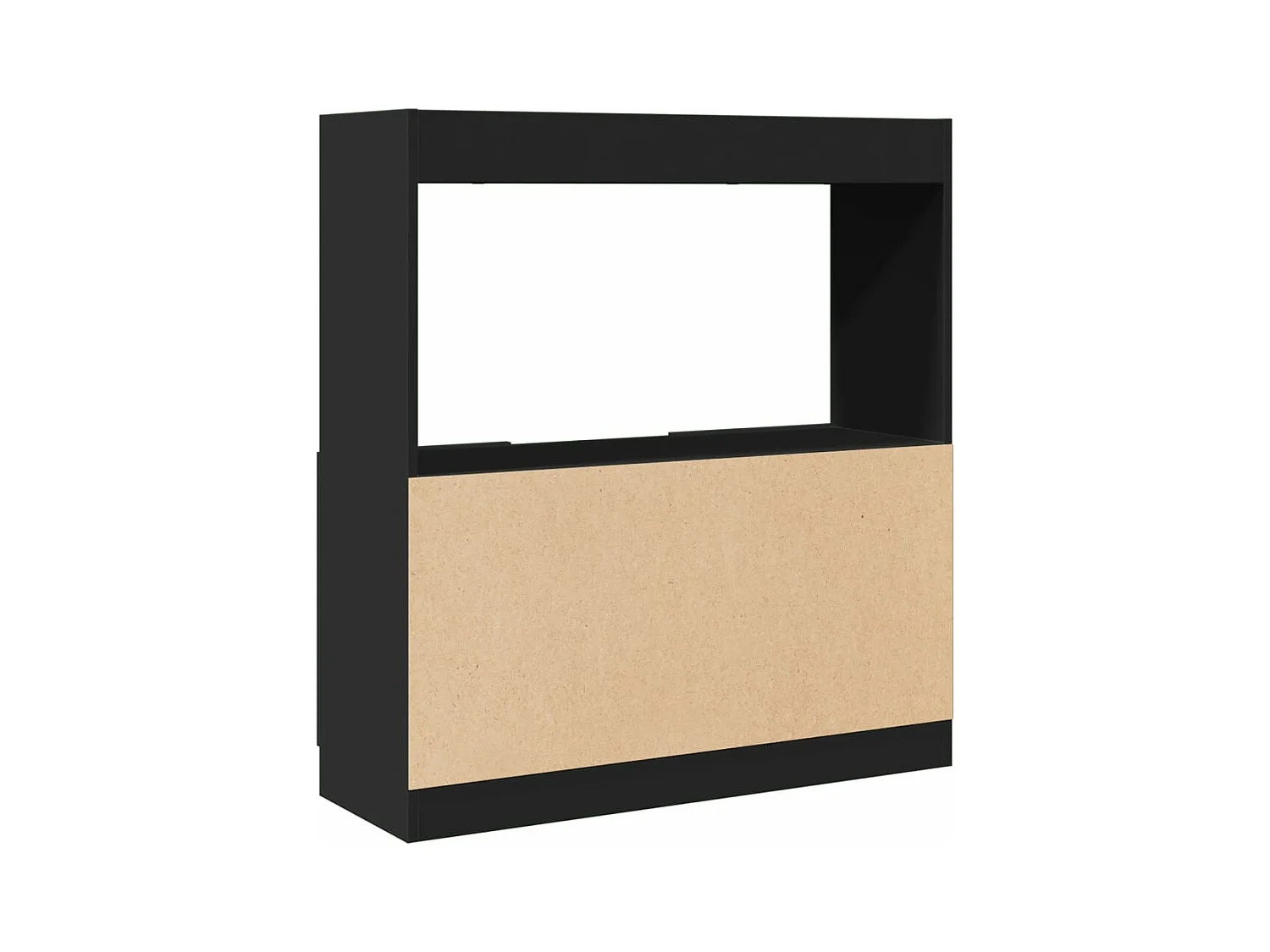 Hoge kast 92x33x100 cm bewerkt hout zwart