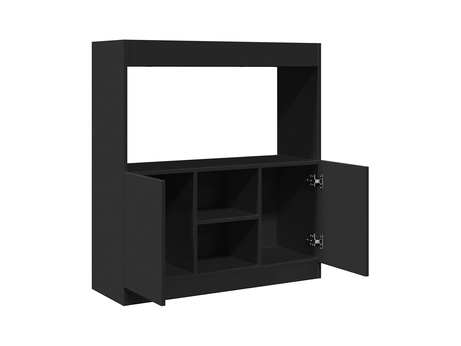 Hoge kast 92x33x100 cm bewerkt hout zwart