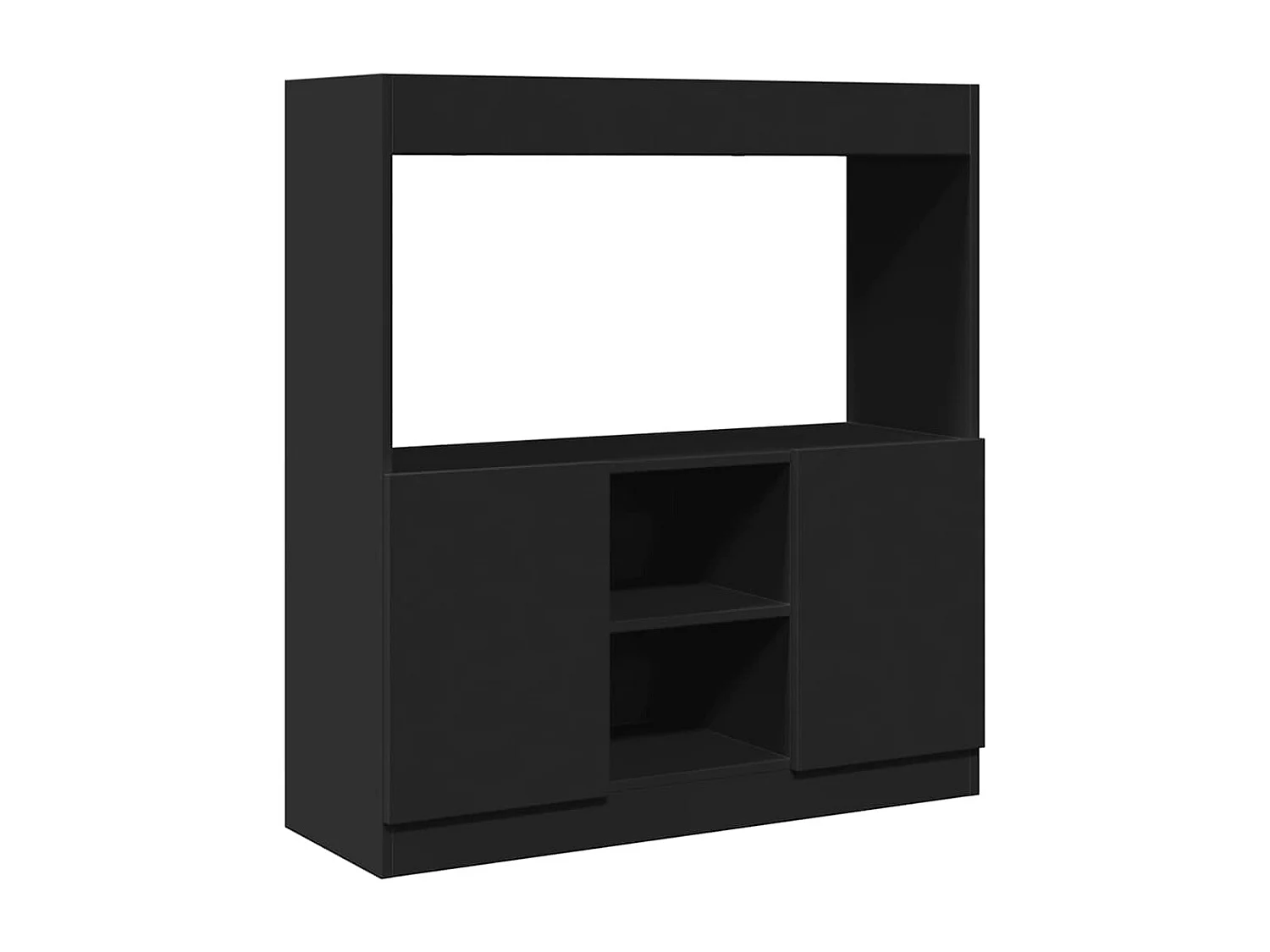 Highboard Schwarz 92x33x100 cm Holzwerkstoff