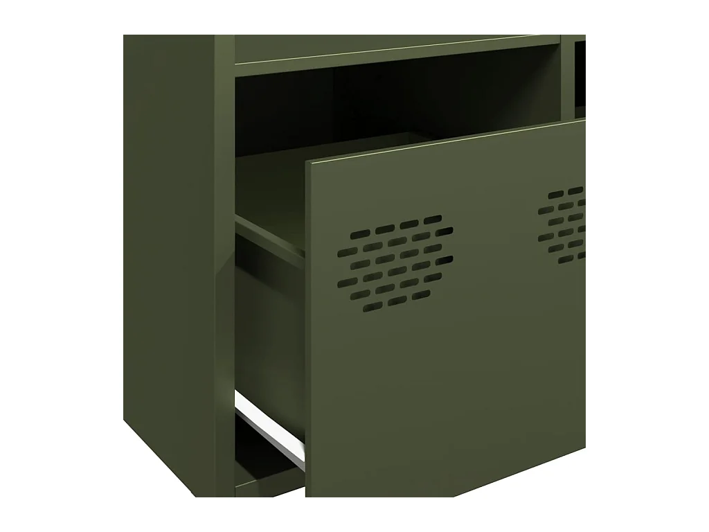 Highboard Olivgrün 68x39x103,5 cm Stahl