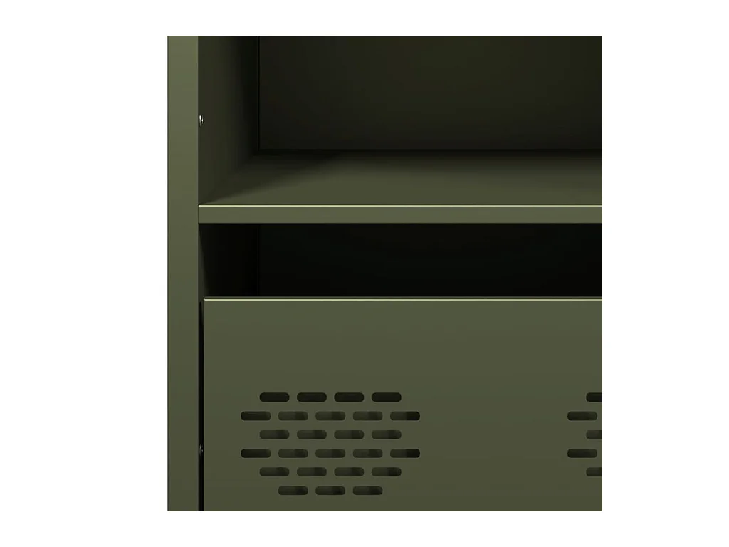 Highboard Olivgrün 68x39x103,5 cm Stahl