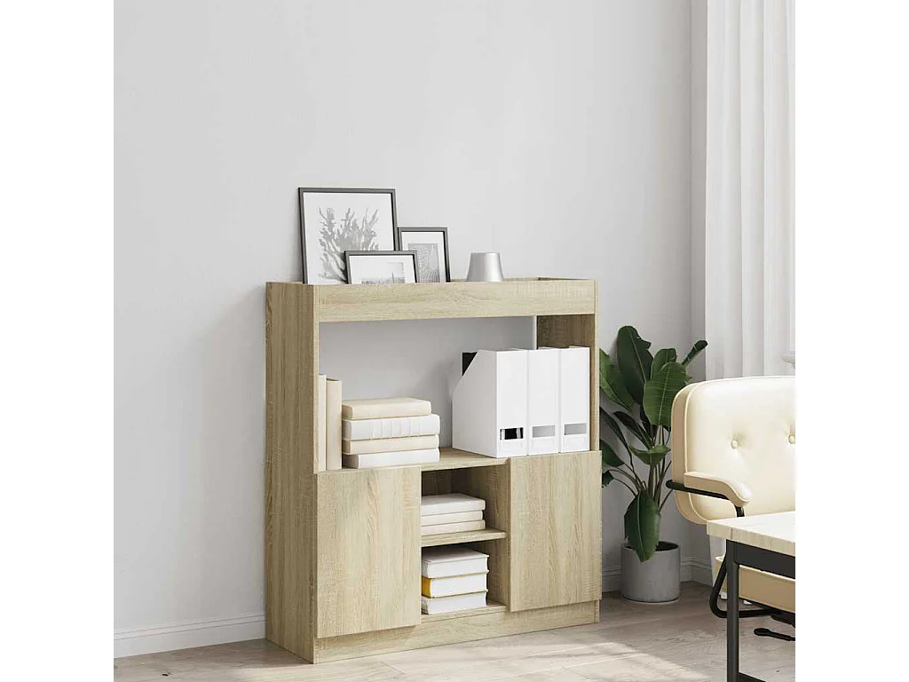 Credenza Rovere Sonoma 92x33x100 cm in Legno Multistrato