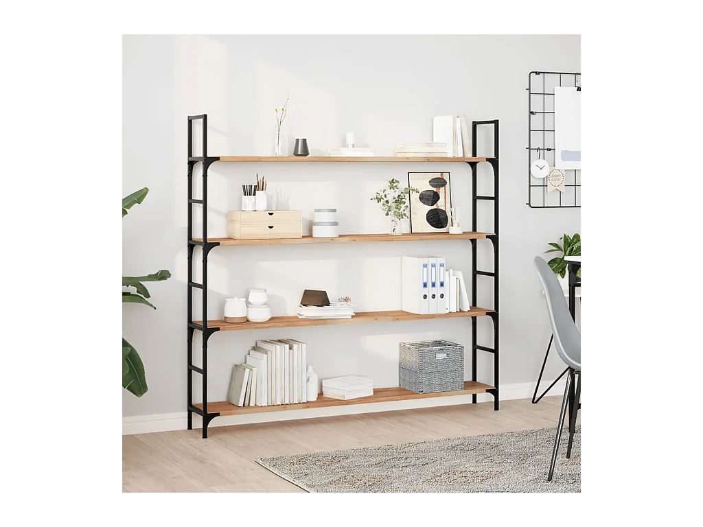 Étagères flottantes 4 pcs 120x20x2 cm acacia massif à l'huile