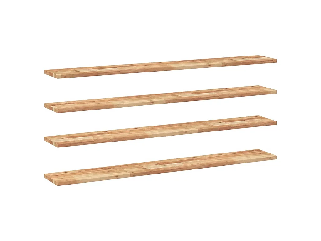 Étagères flottantes 4 pcs 120x20x2 cm acacia massif à l'huile