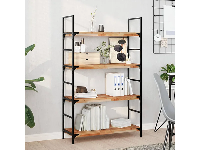 Estante flotante 2 uds madera acacia acabado aceite 80x30x4 cm