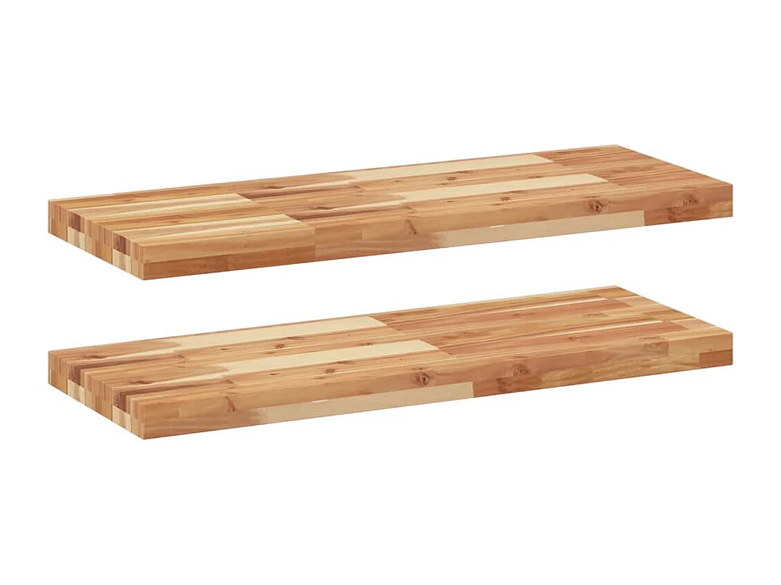 Étagères flottantes 2 pcs 80x30x4 cm acacia massif à l'huile