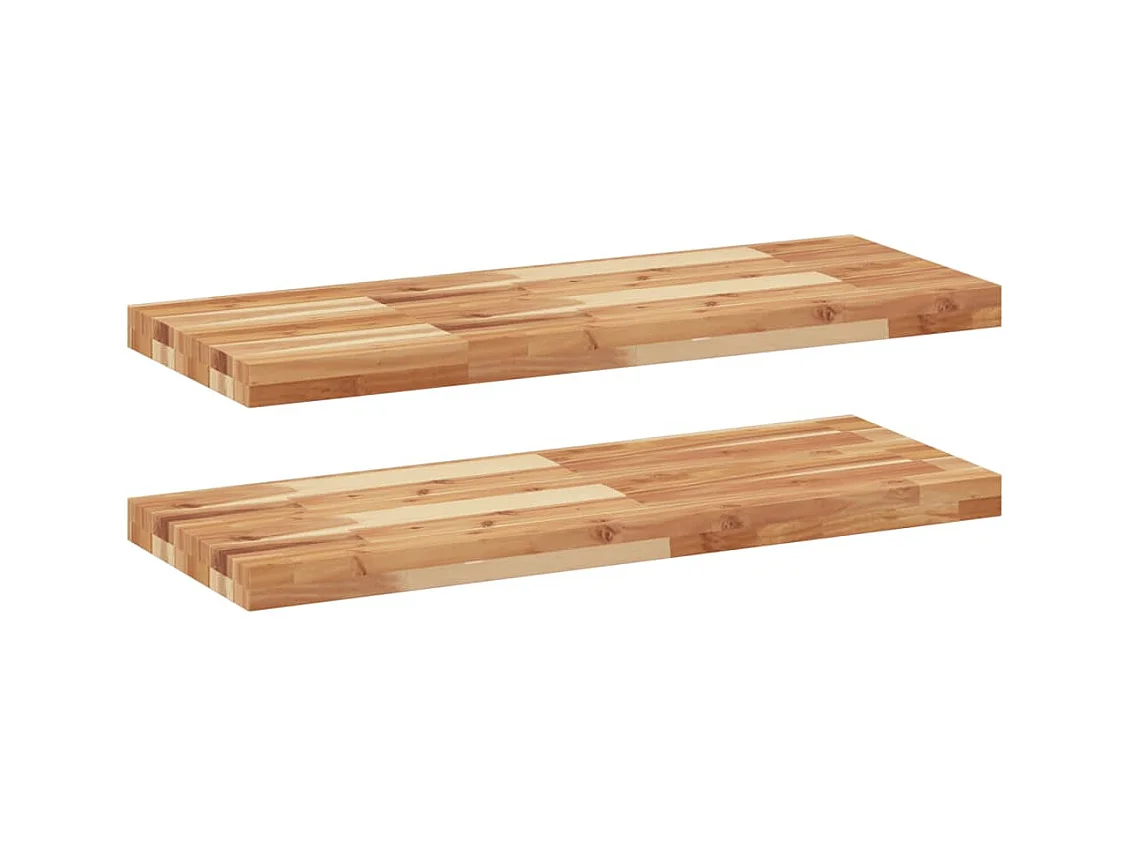 Étagères flottantes 2 pcs 100x30x4 cm acacia massif à l'huile