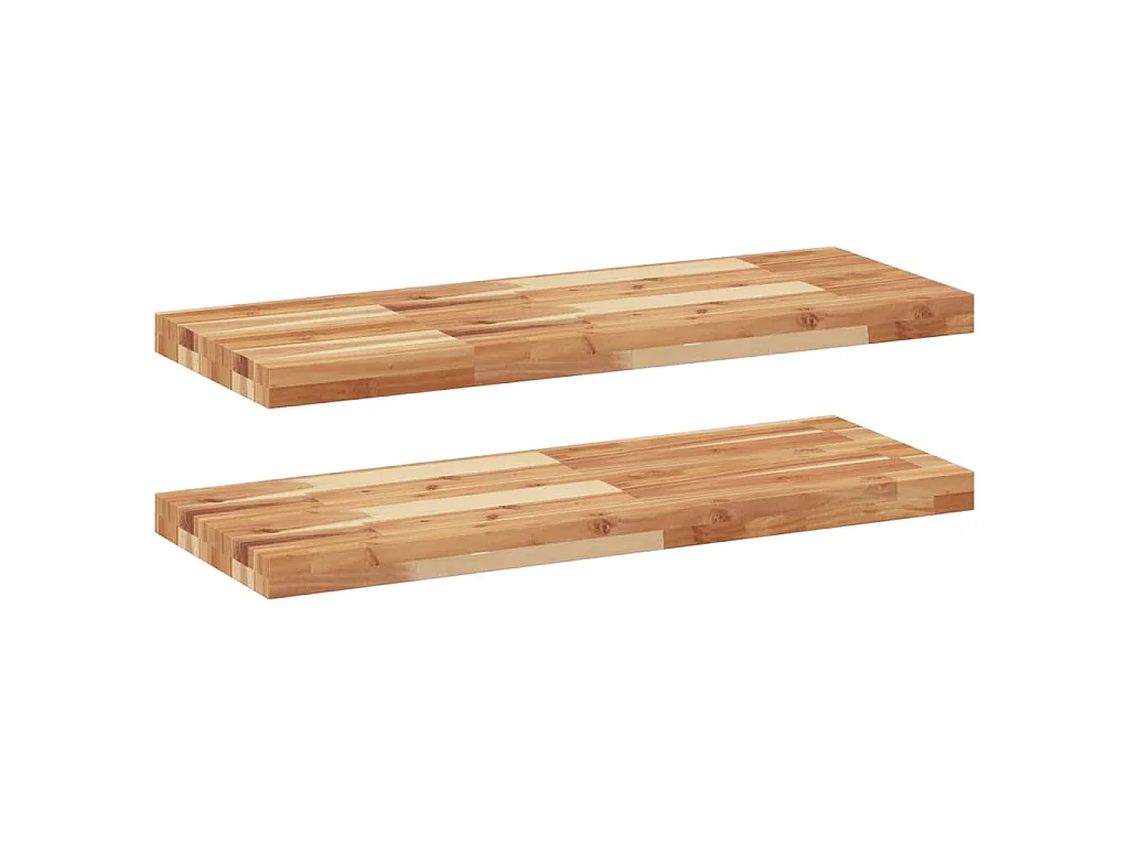 Schweberegale 2 Stk. 100x30x4 cm Massivholz Akazie Ölbehandelt