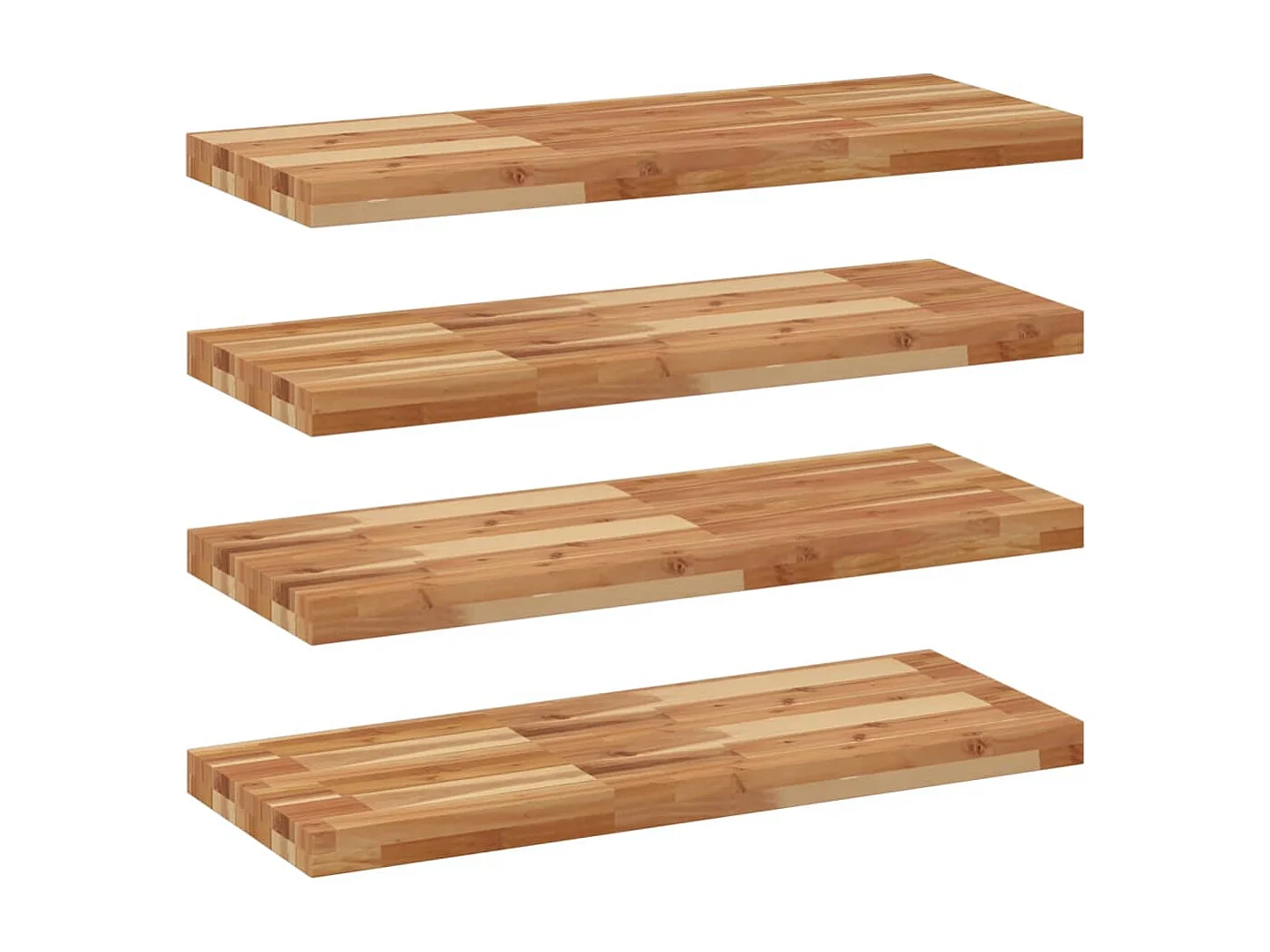 Étagères flottantes 4 pcs 100x30x4 cm acacia massif à l'huile