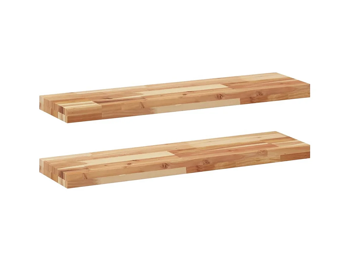 Étagères flottantes 2 pcs 100x20x4 cm acacia massif à l'huile