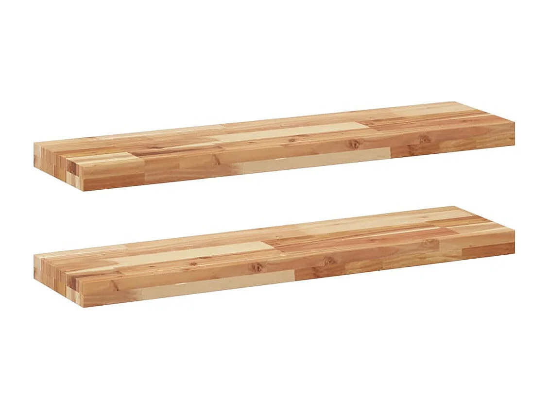 Étagères flottantes 2 pcs 100x20x4 cm acacia massif à l'huile