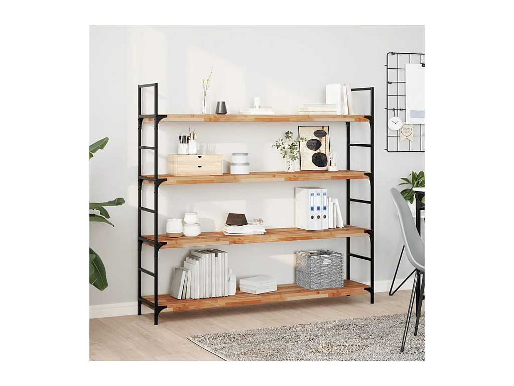 Wandschappen 2 st zwevend olieafwerking 120x30x4 cm acaciahout