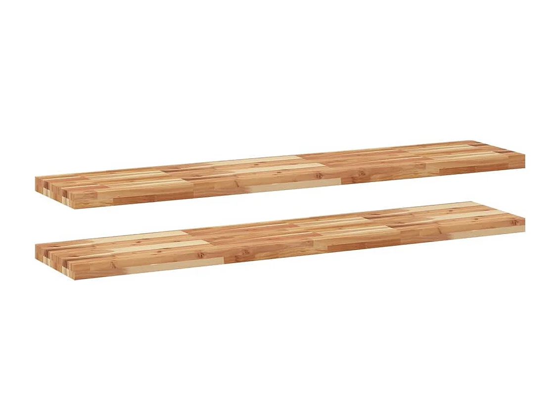 Étagères flottantes 2 pcs 120x30x4 cm acacia massif à l'huile