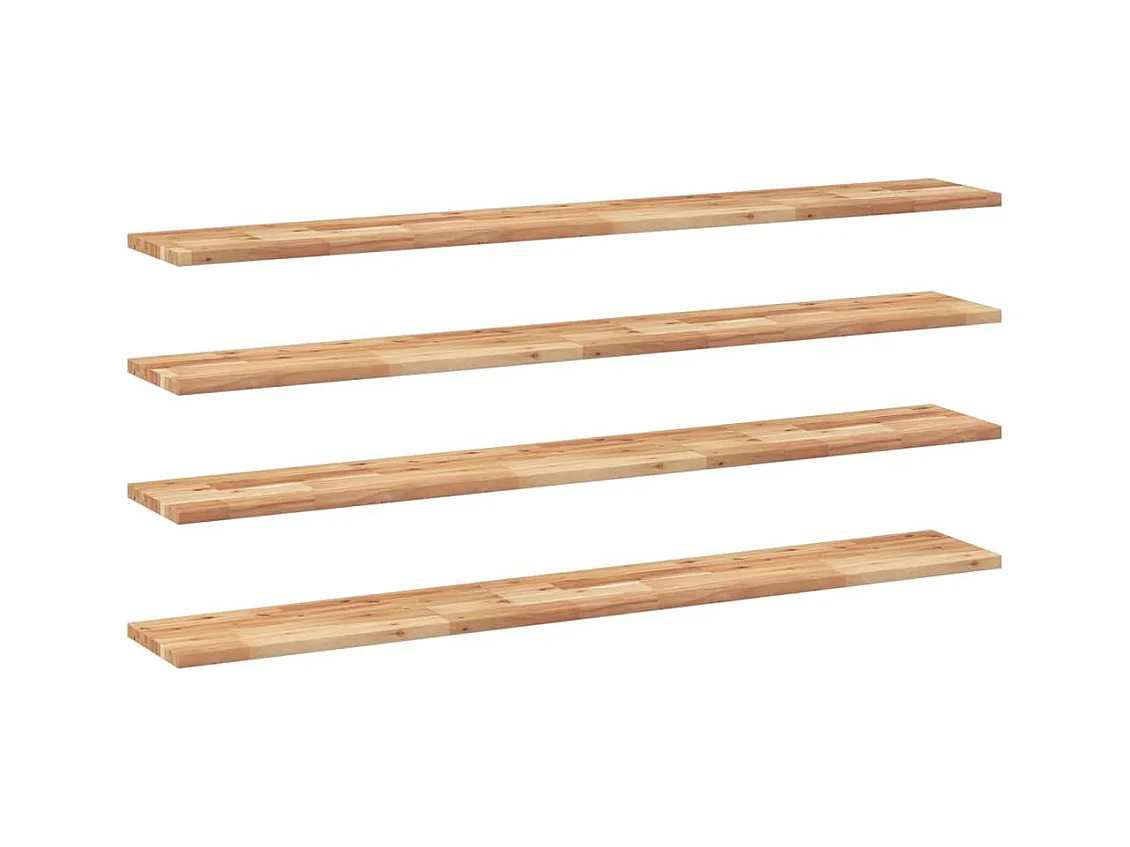 Mensole da Parete 4 pz 160x20x2 cm Legno Acacia Rifinito a Olio