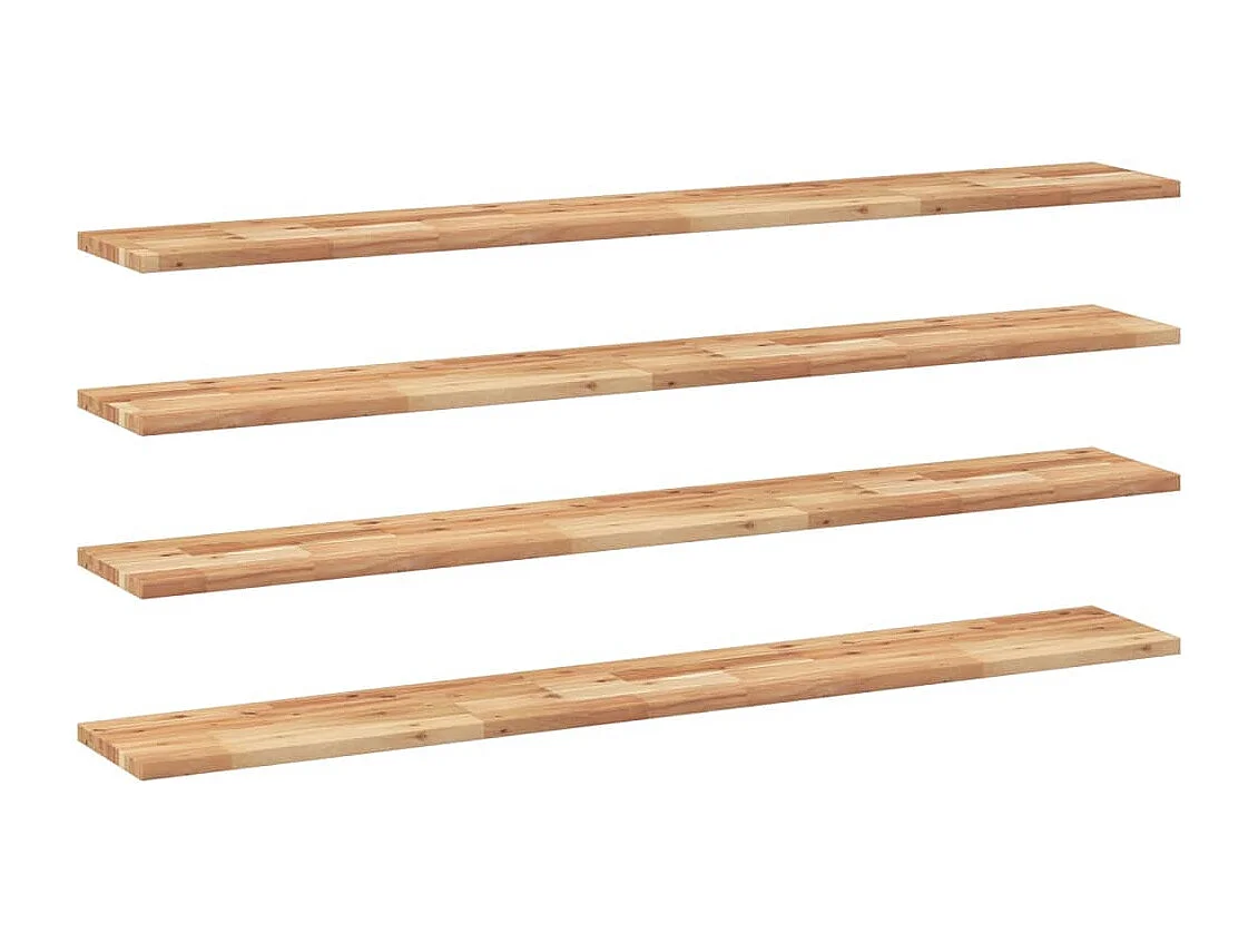 Étagères flottantes 4 pcs 160x20x2 cm acacia massif à l'huile