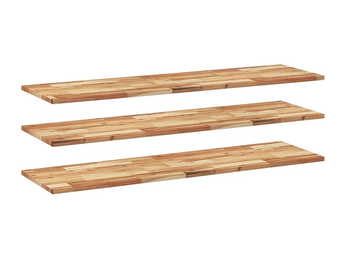 Étagères flottantes 3 pcs 140x40x2 cm acacia massif à l'huile