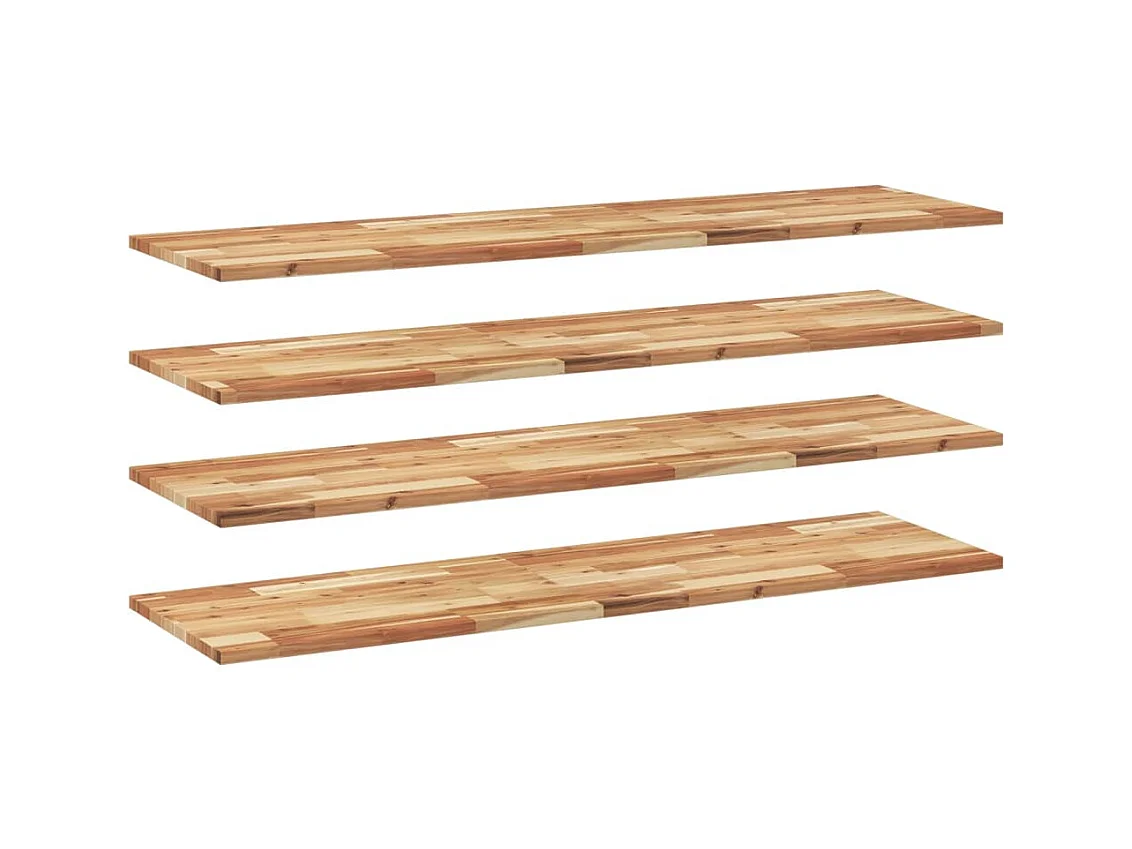 Schweberegale 4 Stk. 140x40x2 cm Massivholz Akazie Ölbehandelt