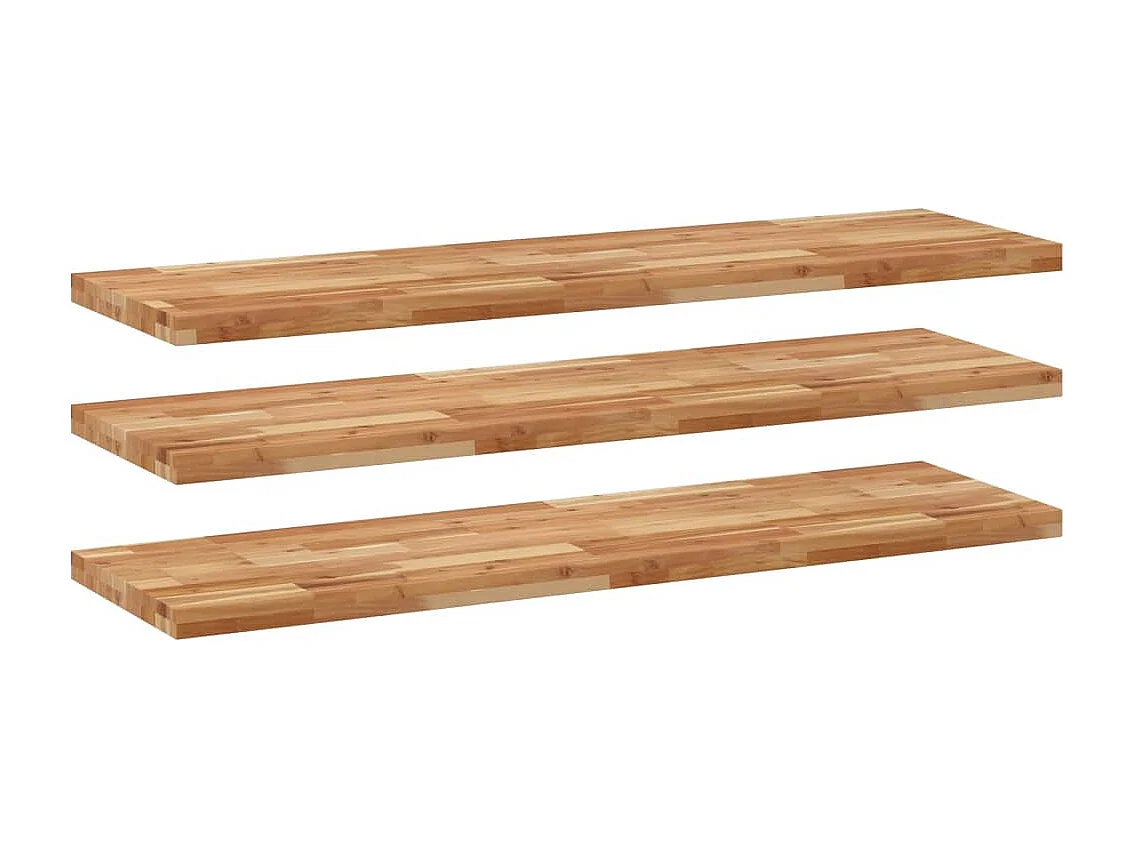 Wandschappen 3 st zwevend olieafwerking 160x40x4 cm acaciahout