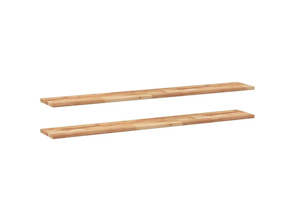 Étagères flottantes 2 pcs 120x20x2 cm acacia massif à l'huile