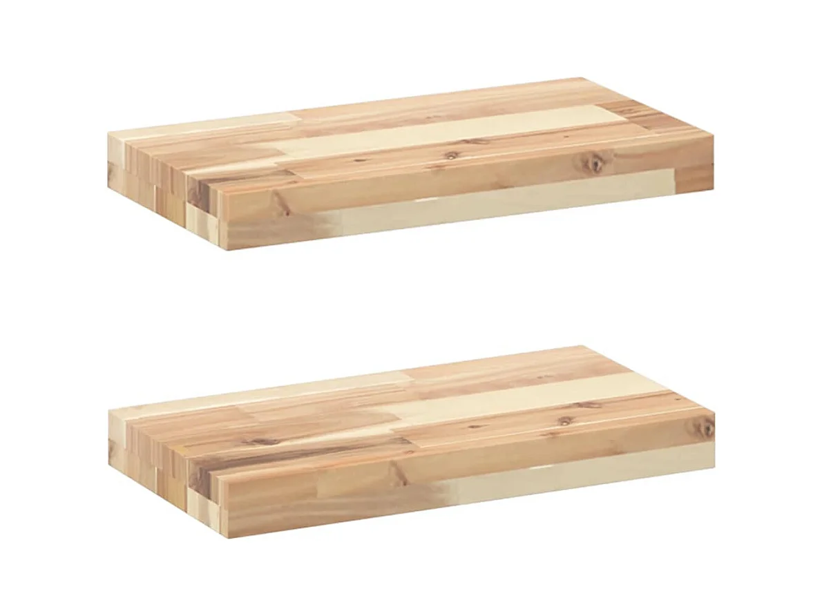 Étagères flottantes 2 pcs 40x20x4 cm acacia massif non traité