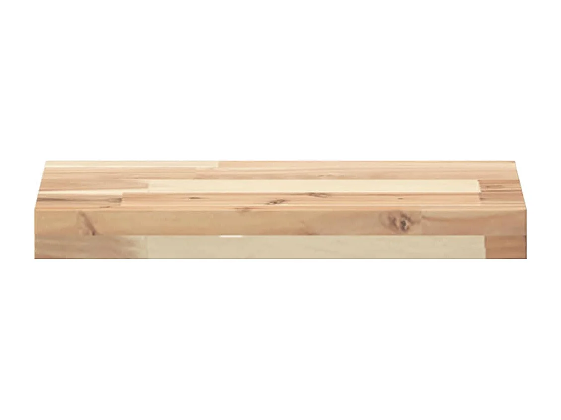 Wandschappen 2 st zwevend 40x20x4 cm onbehandeld acaciahout