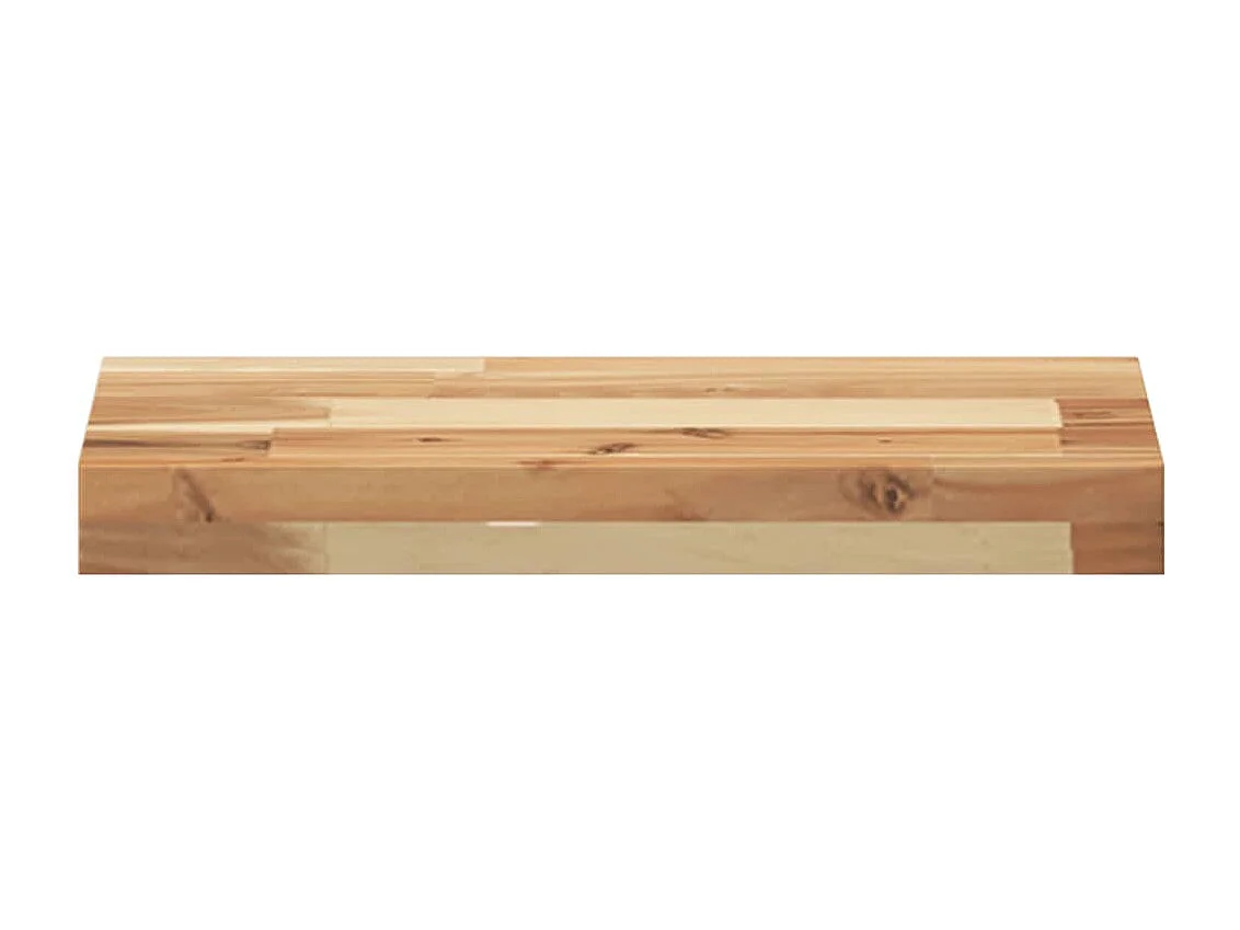 Estante flotante madera acacia maciza acabado aceite 60x20x4 cm