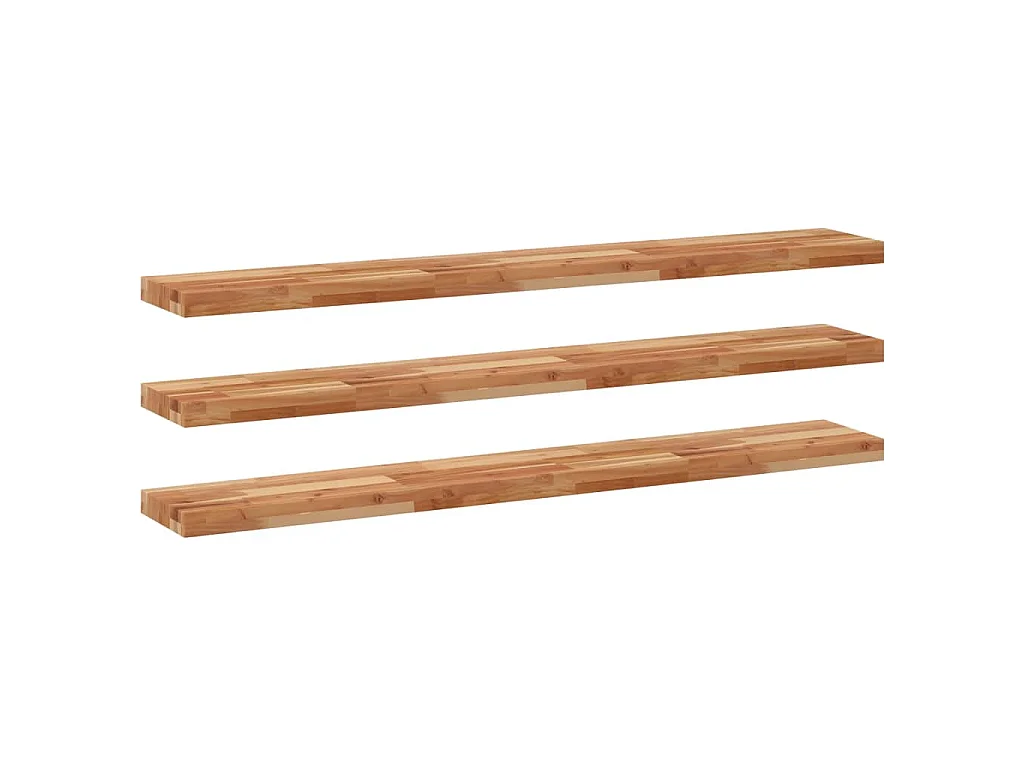 Étagères flottantes 3 pcs 120x20x4 cm acacia massif à l'huile