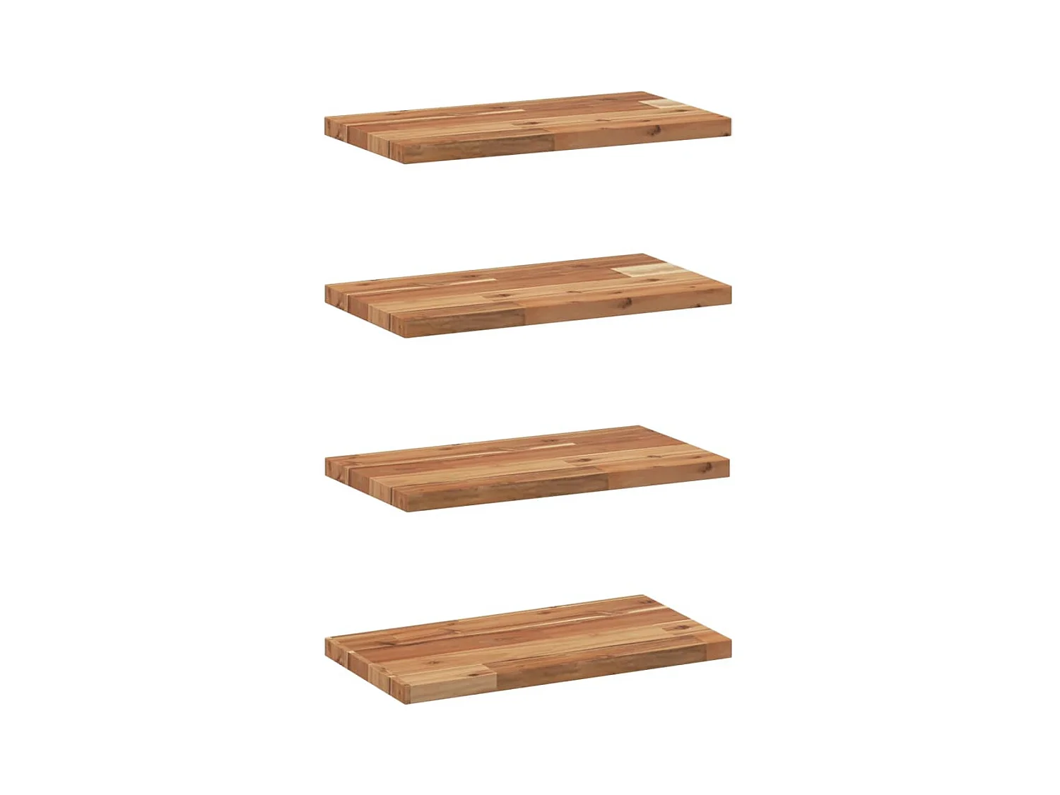 Estantes flotantes 4 uds madera acacia acabado aceite 60x20x2cm