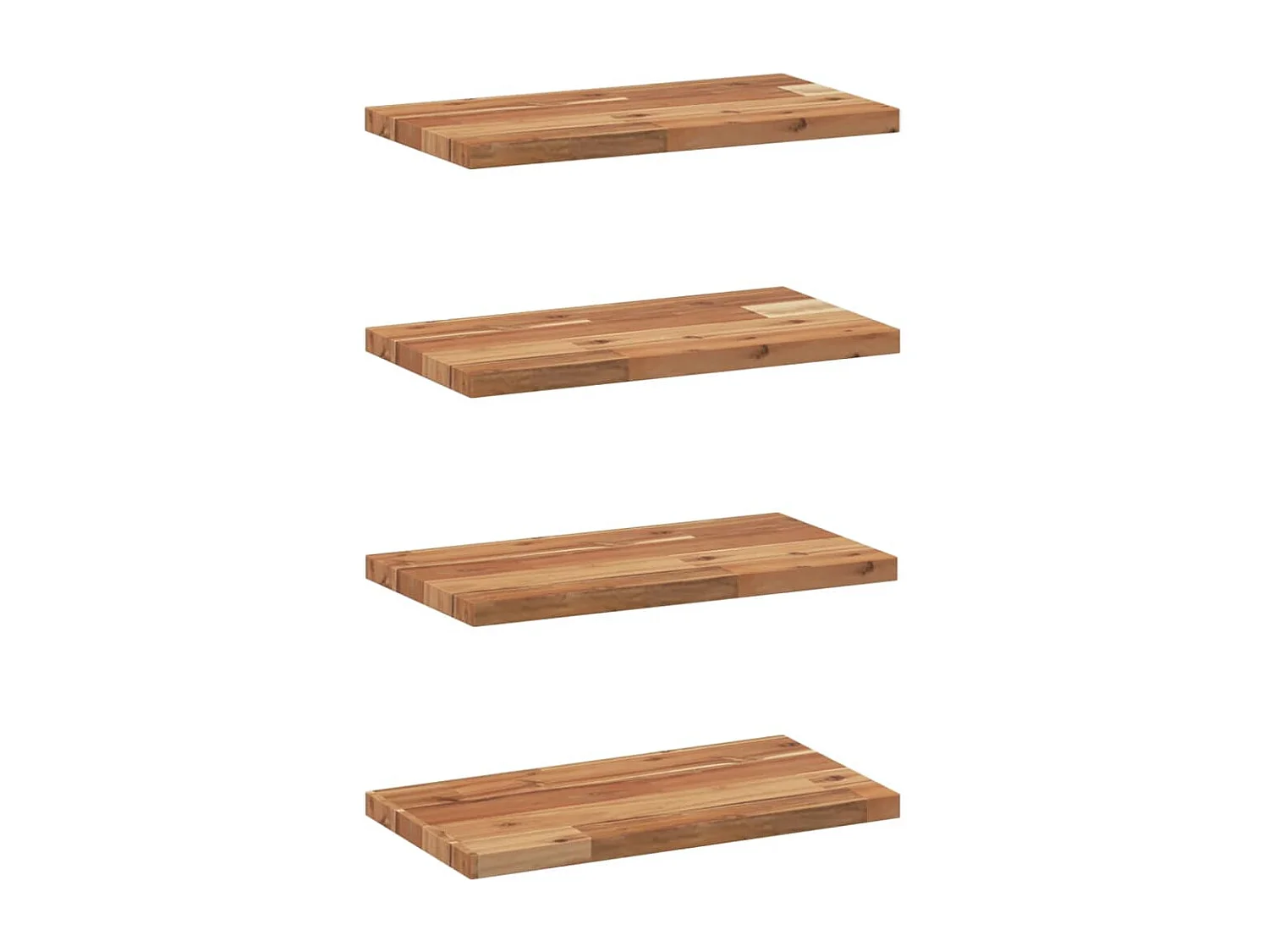 Étagères flottantes 4 pcs 60x20x2 cm acacia massif à l'huile