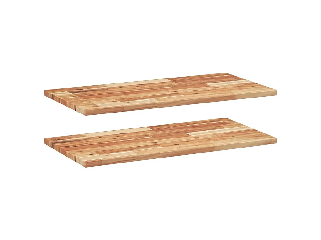 Étagères flottantes 2 pcs 60x40x2 cm acacia massif à l'huile