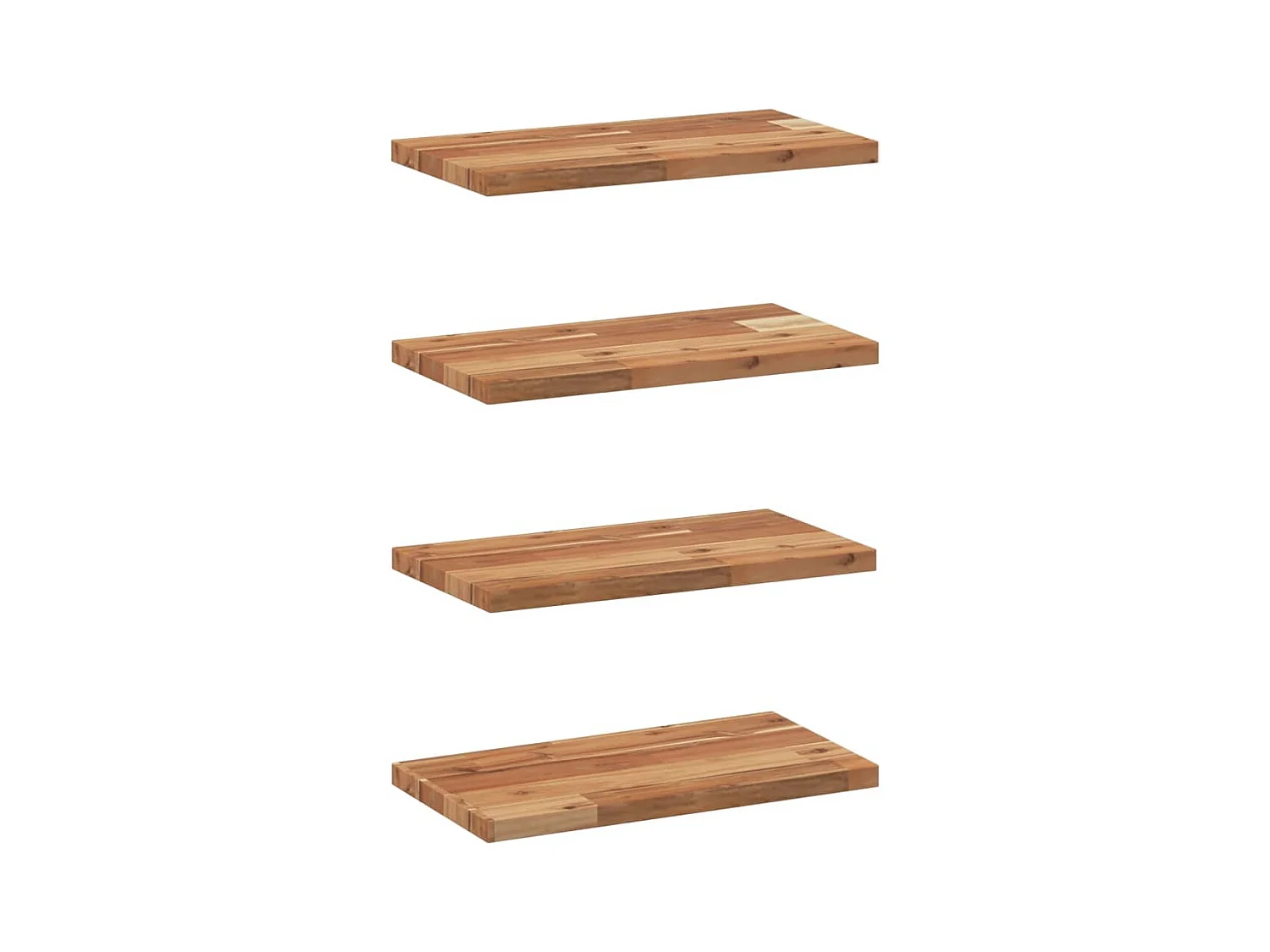 Étagères flottantes 4 pcs 40x20x2 cm acacia massif à l'huile