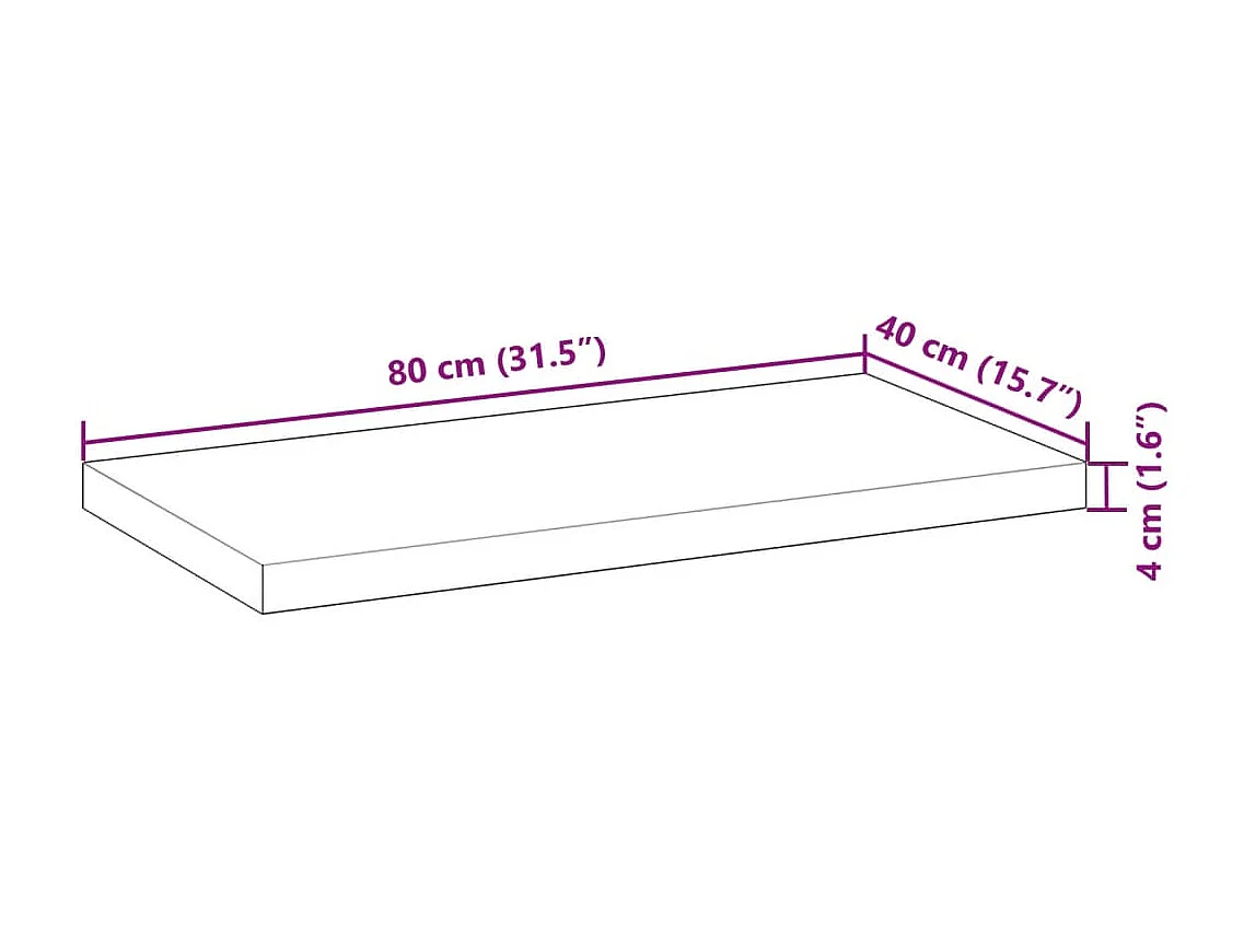 Étagère flottante 80x40x4 cm acacia massif finition à l'huile