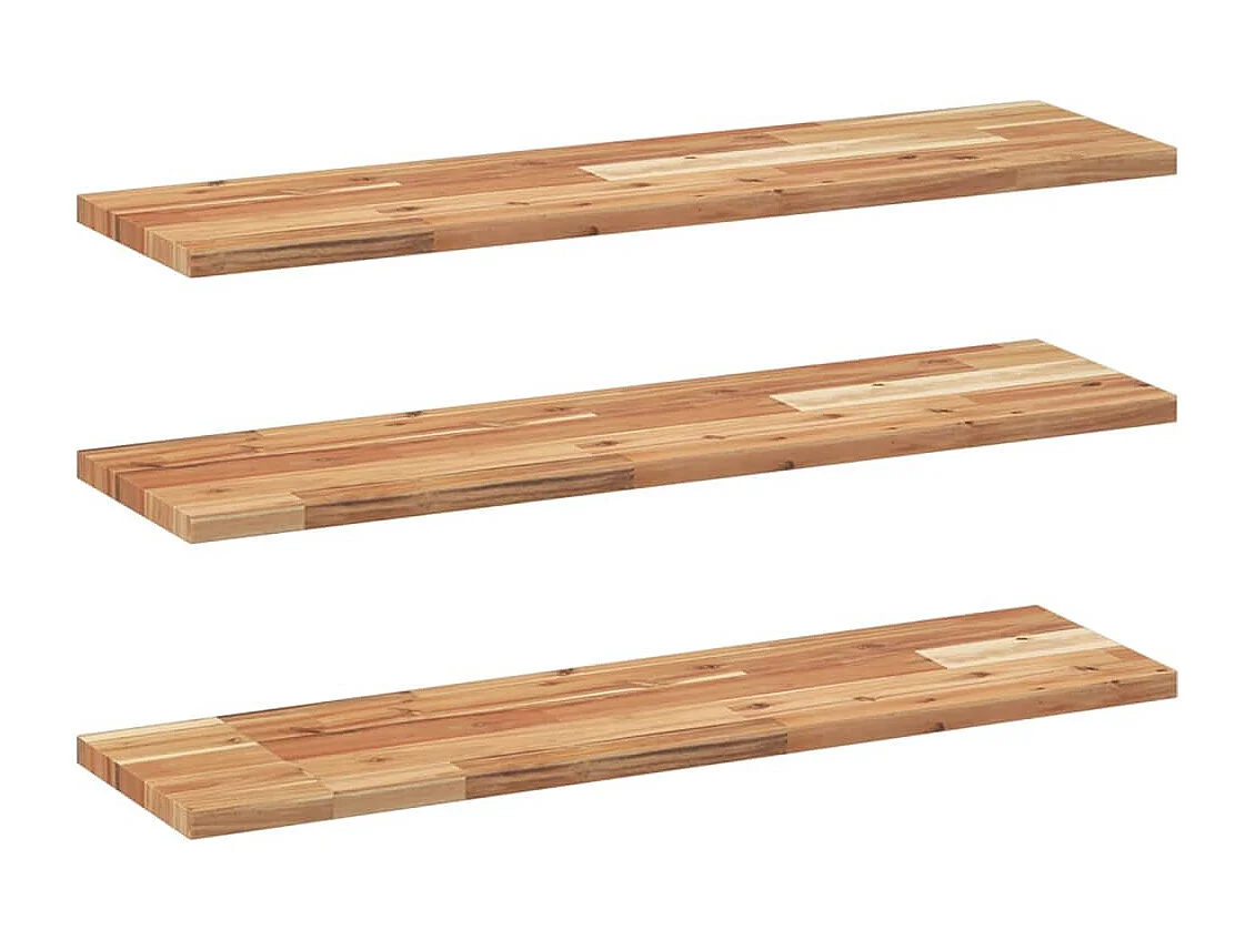Étagères flottantes 3 pcs 100x20x2 cm acacia massif à l'huile