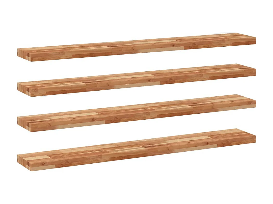 Étagères flottantes 4 pcs 140x20x4 cm acacia massif à l'huile