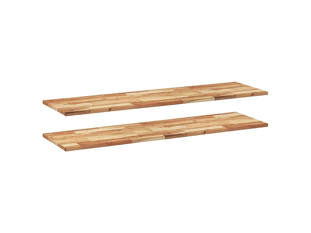 Étagères flottantes 2 pcs 160x40x2 cm acacia massif à l'huile